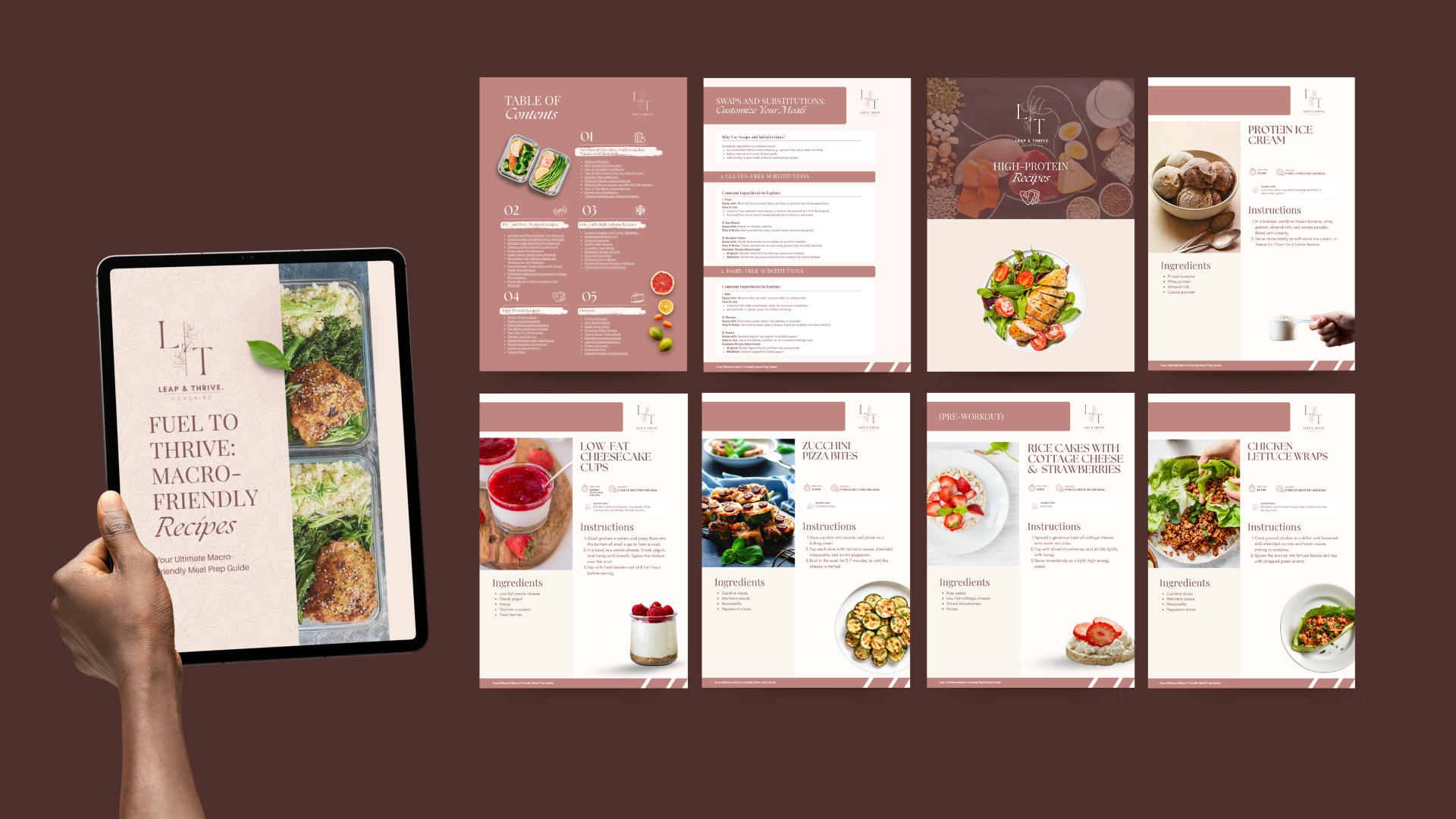 Recipe book formatting and layout