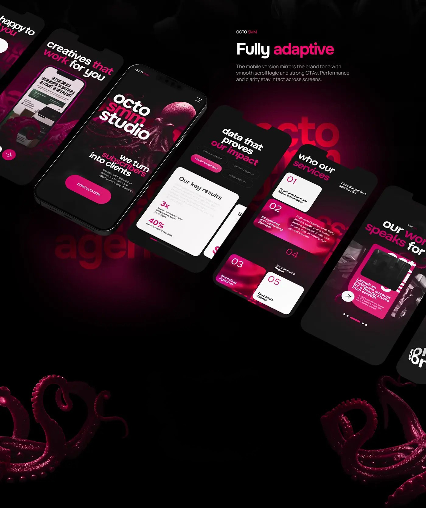 Octo SMM mobile website preview