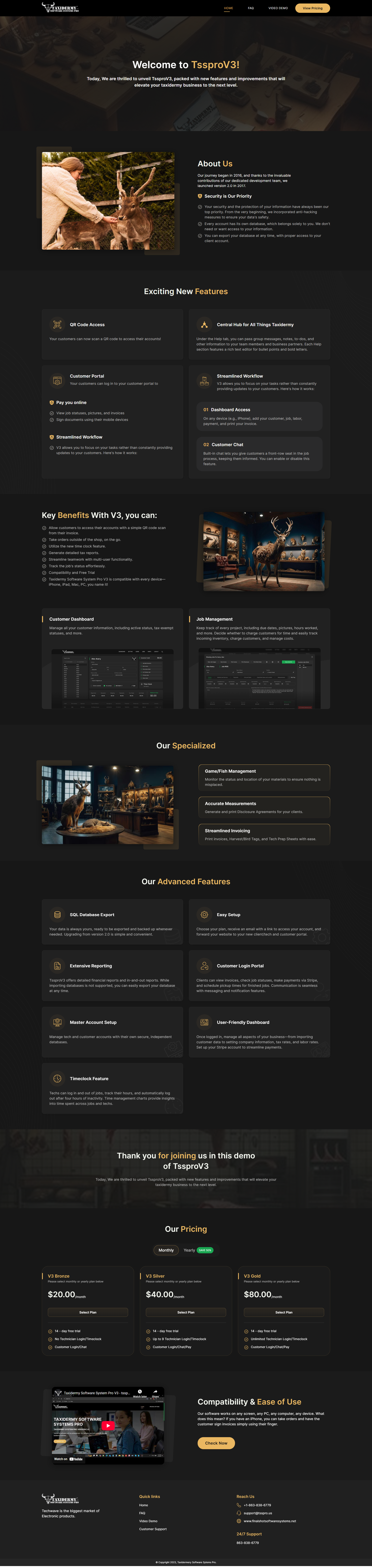 Tss Pro full website page design